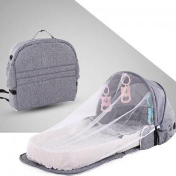 AdventureCradle Infant Foldable Bed – Backpack Style, Mosquito Net Included