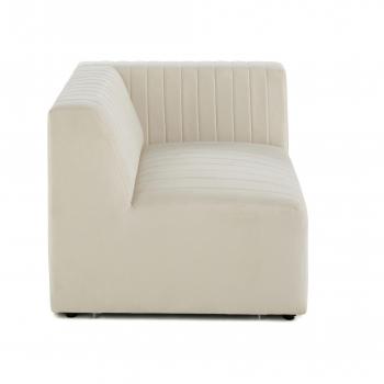 Module d'assise droit Nova en velours couleur beige