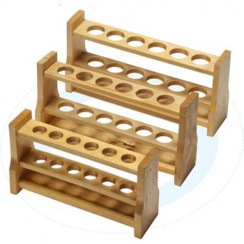 Étagère en bois pour tubes à essai, 12 trous, compatible 10ml, 25ml, 50ml, 100ml
