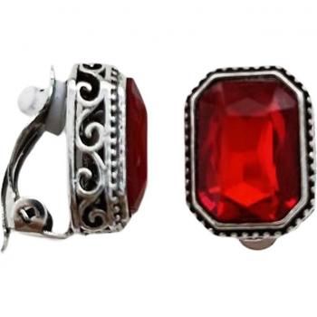 Clip Rosso Argento Sissi – Tesori di Lily R7543 (17×13 mm)