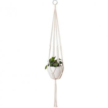 Cesto Decorativo de Jardín en Macramé