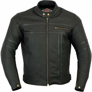 Armored Leather Motorcycle Jacket – Texpeed Men's 2-Tone, Black, L