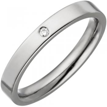 JOBO Partner Ring schmal Titan 1 Diamant Größe 58