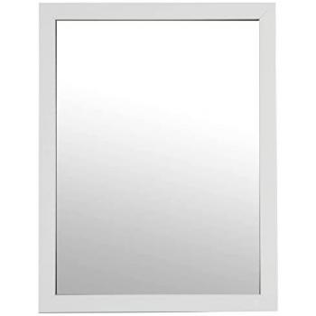 Miroir mural design minimaliste 34 x 44 cm, finition blanche, cadre en aluminium