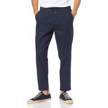 Only & Sons Pantalón de Hombre Onsleo, Mezcla de Lino, 30W x 32L, Azul Oscuro
