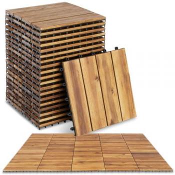 Dalles TECTAKE Tabula en bois d'acacia