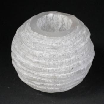 Selenite Sphere Candle Holder