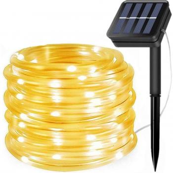 Luces de Tubo LED Solares para Exteriores, Guirnalda de Fiesta
