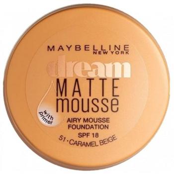 Fond de teint mousse « Dream Mat » Maybelline – SPF 18, ton Caramel Beige (51) – 18 ml