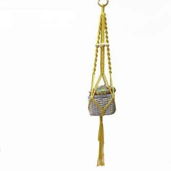 Soporte de macramé con estilo bohemio para macetas