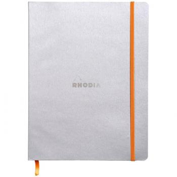 Rhodia Block kariert mit Einsteck-Fotoalbum, Silber