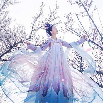 Vestido tradicional chino para mujer, disfraz de baile Tang bordado, Hanfu