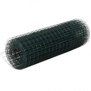Valla de Malla de Acero y PVC para Gallinero 10x0.5m Verde