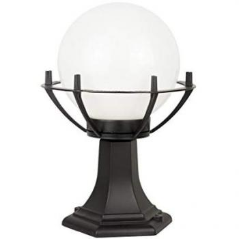Vintage-Garten Stehlampe – IP43, Metallkörper, 39 cm, schwarz/weiss, E27