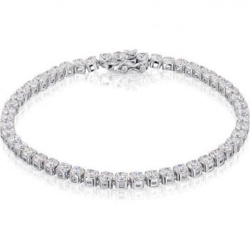 Strahlendes Silberarmband mit Zirkonia 17 cm
