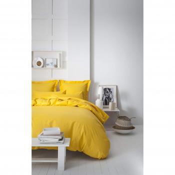 Housse de couette 57 fils jaune 220 x 240 cm