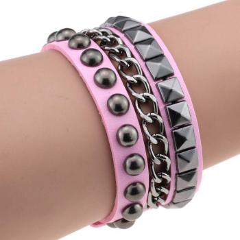 Emo Style Leather Cuff Bracelet