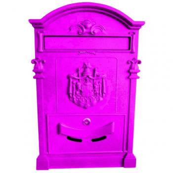 Cassetta Postale in Alluminio Verniciato Stile Antico Fucsia