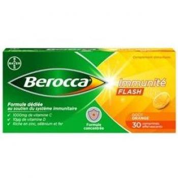 Berocca Immunité Flash Goût Orange 30 Comprimés Effervescents