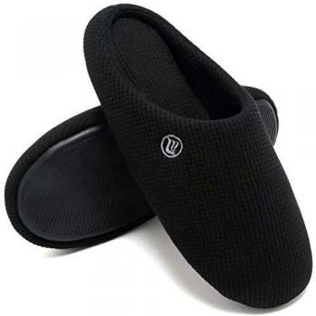 Schwarzes Herren‑Home‑Shoe „Rutsch‑Guard“ – Memory‑Foam, geschlossen, 40/41 EU