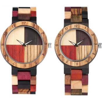 Colorful Wooden Bangle Watch for Couples