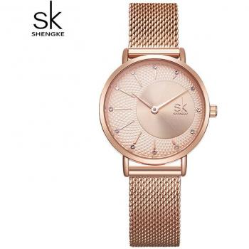 Rosegold Women's Classic Watch – Adjustable Stainless Mesh Strap, Japanese Quartz Movement