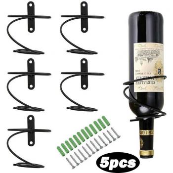 5-Piece Wall-Mounted Wine Bottle Holder
