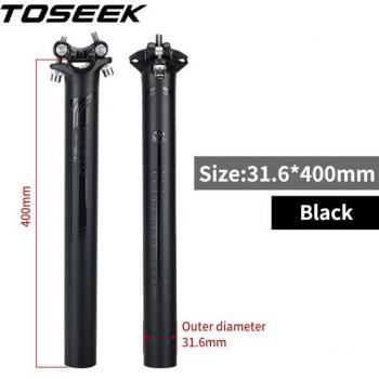 MTB Rennrad Sattelstütze – Schwarzer Kohlenstofffaser‑Stab, 27,2/30,8/31,6 × 350 mm