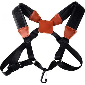 Support musical cuir PU pour saxophone : double ceinture, sangle régle‑cou