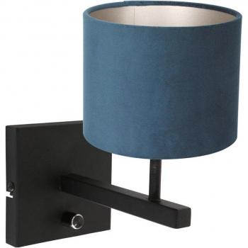 Steinhauer Wandleuchte Schlafzimmer Bettleuchte Velour schwarz-matt
