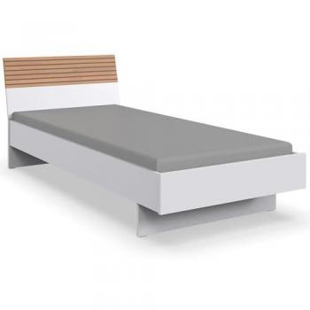Jugendbett 90x200 cm in Weiß mit Akustikpaneel-Optik RICCIONE-43