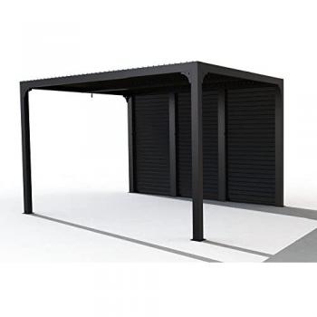 Habrita Pérgola Bioclimática con Ventel Aluminio – 10,80 m² y 3,60 m lateral