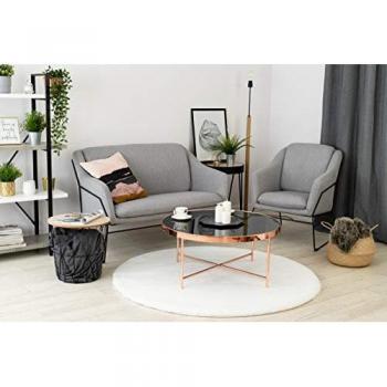 Tapis Rond Bunny Blanc Faux Fourrure 120 cm