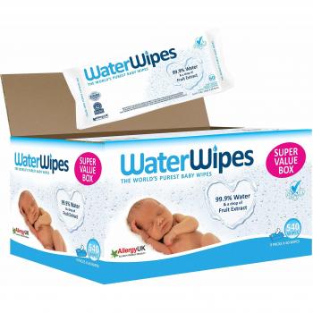 WaterWipes Baby Wipes, 99.9% Water, Sensitive for Newborns, 540 Wipes