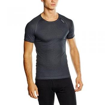 Odlo S/S Crew Neck Cubic Camiseta Interior, Hombre, Gris Oscuro