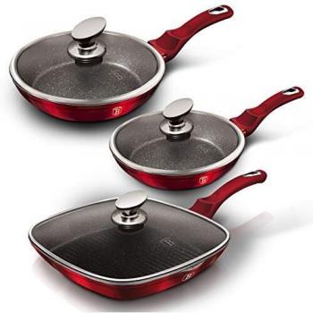 Berlinger BH‑6189 Kit Poêles à Frire Granit Rouge