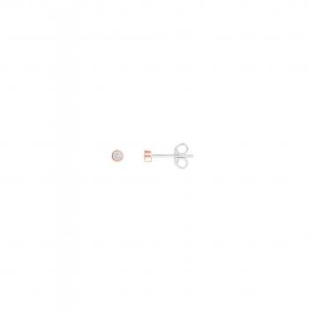 Xenox Silberschleier Ohrstecker „Rosé Zircon“ Ø 3,5 mm