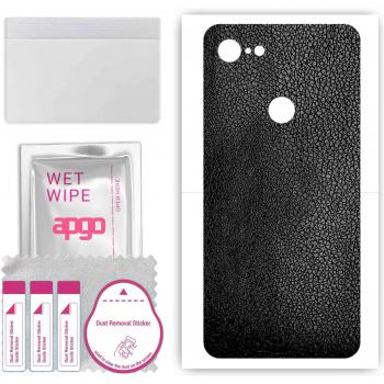 Black Leather Vinyl Skin for Google Pixel 3