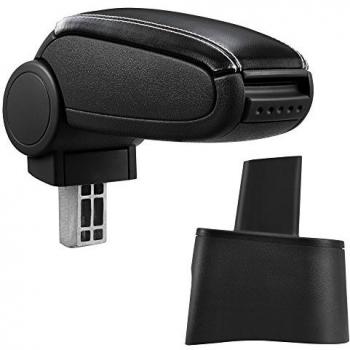 Accoudoir noir avec coutures blanches pour Seat Ibiza