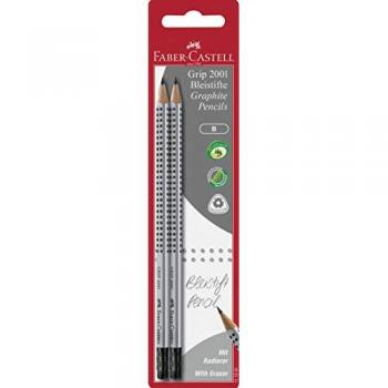 FABER-CASTELL 117291 Bleistift Grip 2001 mit Radierer B 2 Stück