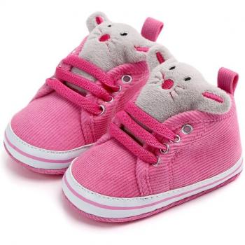 Warm Cotton First Walker Shoes with High-Top Design