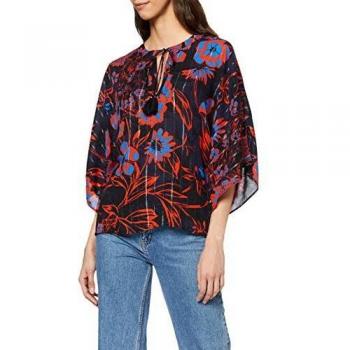 Blusa Floral com Manga Morcego