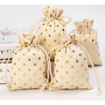 Sacs de Noël en jute naturel
