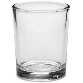 Indoor Glass Candle Holder Pack – 4 Units, 6.5 cm High