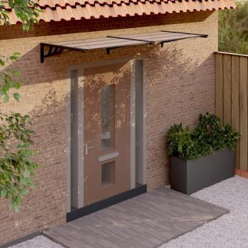 Toldo de Policarbonato Preto para Porta 239x90 cm