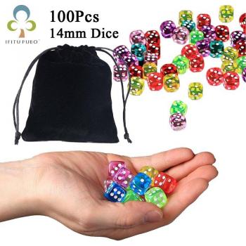 Dés de jeu transparents 14mm