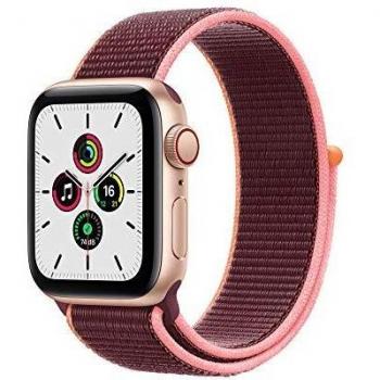 Apple Watch SE Aluminiumgehäuse gold 40mm mit Sport Loop pflaume (GPS + Cellular)