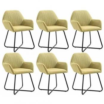 Sillas de Comedor 6 Sillas de Tela Verde vidaXL