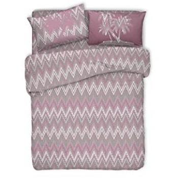 Copripiumino Singolo Rosa 100% Cotone Disegno Palma Pensieri Delicati