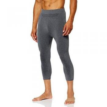 Odlo Tights 3/4 de Rendimiento Cálido para Hombre, Gris y Negro, XX-Large
